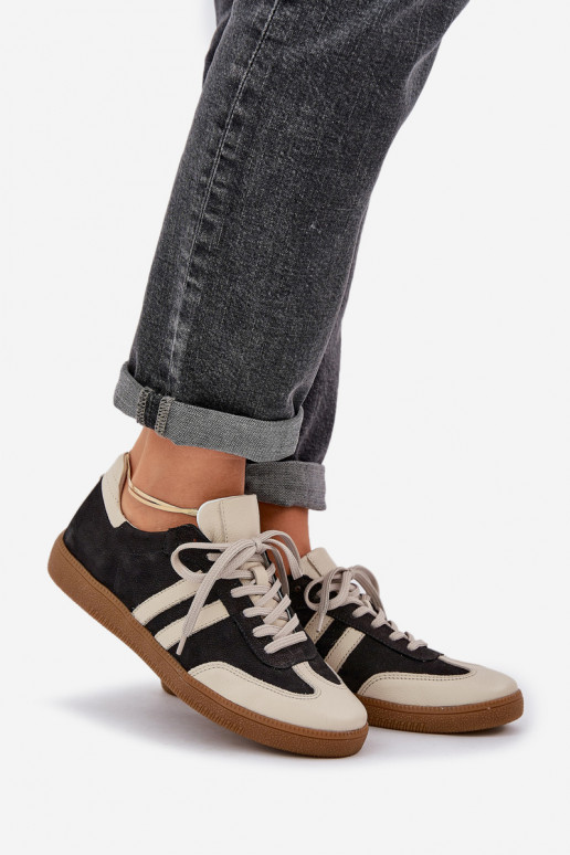 Zazoo N1068 Kožené Nízka Tenisky model obuvi Dámske čierna