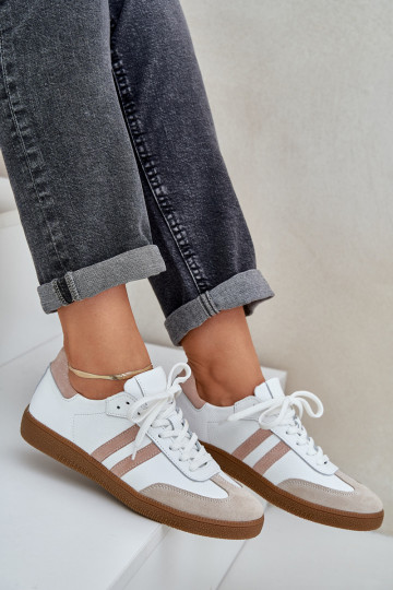 Zazoo N1068 Kožené Nízka Tenisky model obuvi Dámske béžová