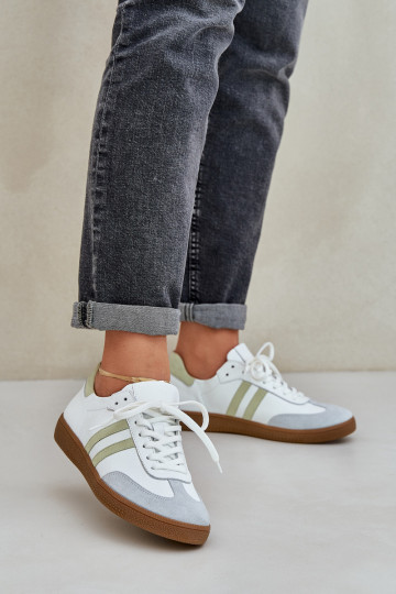 Zazoo N1068 Kožené Nízka Tenisky model obuvi Dámske biela farba 2