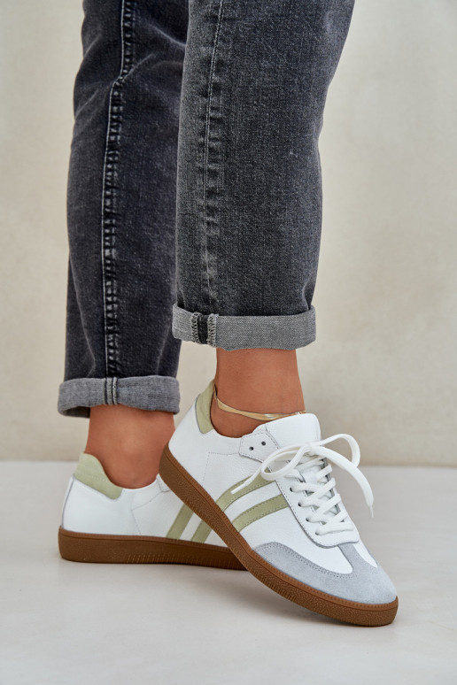 Zazoo N1068 Kožené Nízka Tenisky model obuvi Dámske biela farba Zazoo N1068 Kožené Nízka Tenisky model obuvi Dámske biela farba