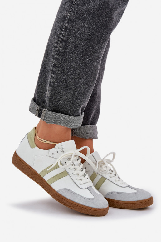 Zazoo N1068 Kožené Nízka Tenisky model obuvi Dámske biela farba Zazoo N1068 Kožené Nízka Tenisky model obuvi Dámske biela farba