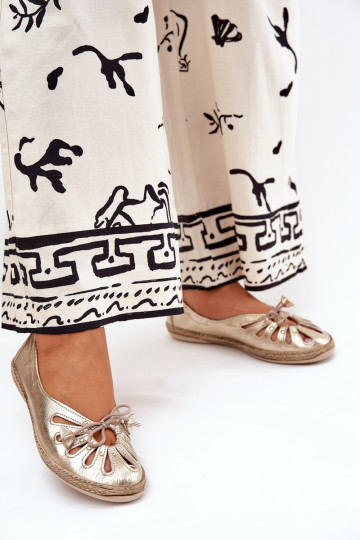 rovná sa BalerínkyZapnutéturalnej Skóry Zazoo 10179 zlatej farby 2