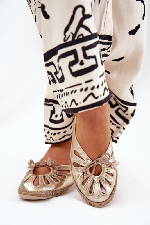 rovná sa BalerínkyZapnutéturalnej Skóry Zazoo 10179 zlatej farby