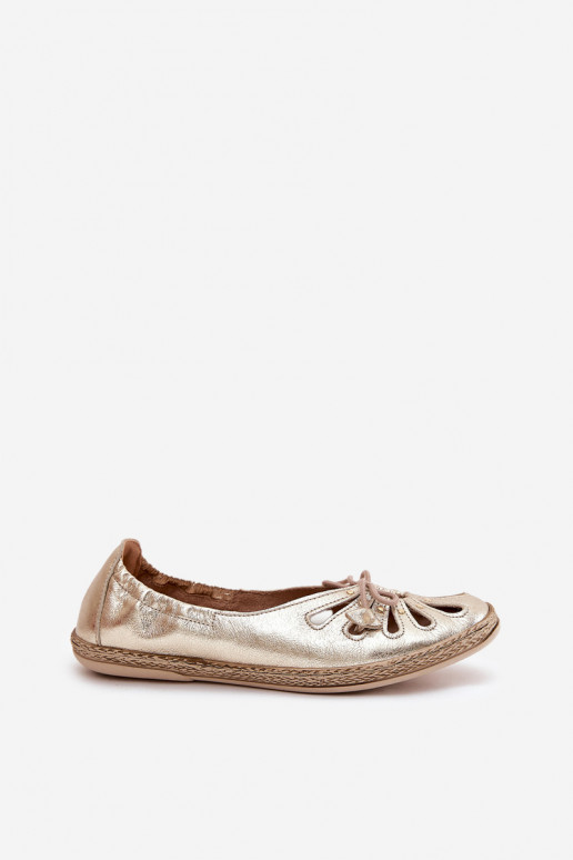 rovná sa BalerínkyZapnutéturalnej Skóry Zazoo 10179 zlatej farby