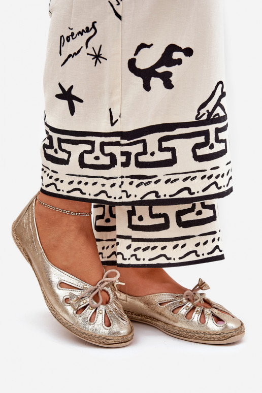 rovná sa BalerínkyZapnutéturalnej Skóry Zazoo 10179 zlatej farby