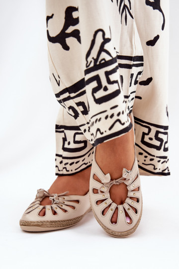 rovná sa BalerínkyZapnutéturalnej Skóry Zazoo 10179 béžová 2