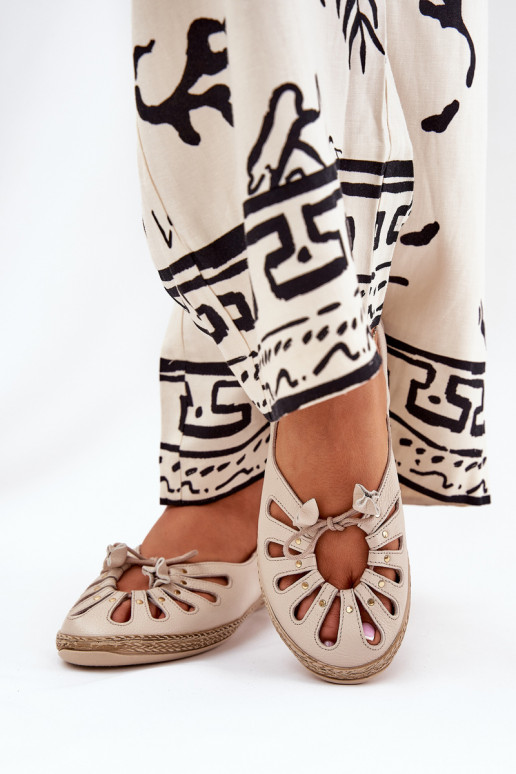 rovná sa BalerínkyZapnutéturalnej Skóry Zazoo 10179 béžová