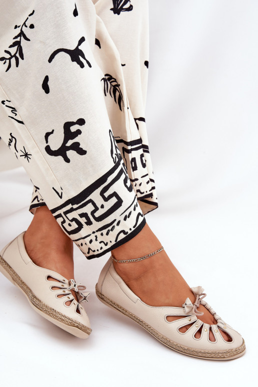 rovná sa BalerínkyZapnutéturalnej Skóry Zazoo 10179 béžová