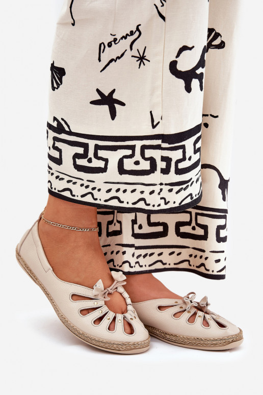 rovná sa BalerínkyZapnutéturalnej Skóry Zazoo 10179 béžová