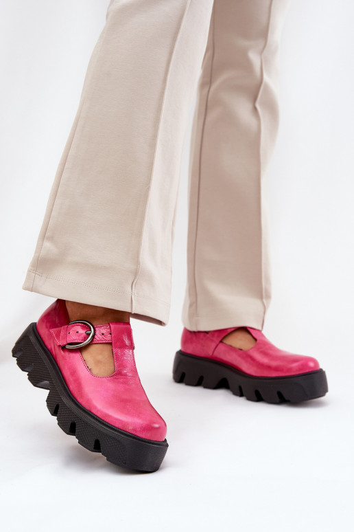 s lakovým efektom Kožené topánky s prackami Zazoo 20183 Ružová s lakovým efektom Kožené topánky s prackami Zazoo 20183 Ružová