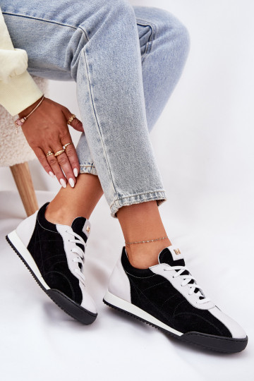 Kožené tenisky Dámske Laura Messi 2935 čierna