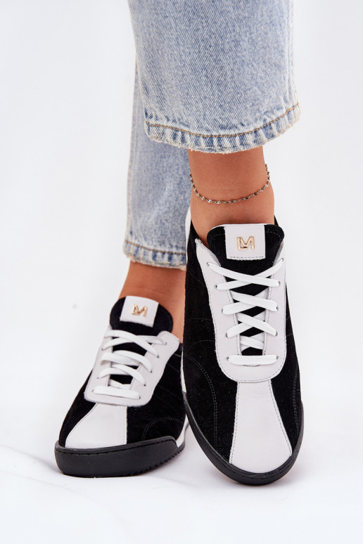 Kožené tenisky Dámske Laura Messi 2935 čierna Kožené tenisky Dámske Laura Messi 2935 čierna