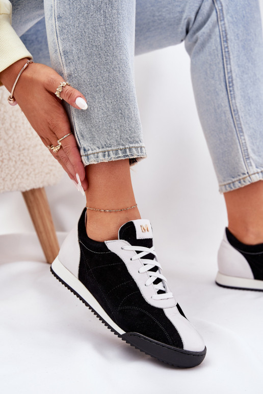 Kožené tenisky Dámske Laura Messi 2935 čierna Kožené tenisky Dámske Laura Messi 2935 čierna