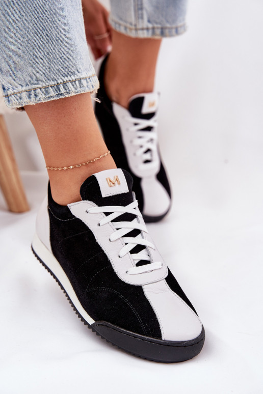 Kožené tenisky Dámske Laura Messi 2935 čierna Kožené tenisky Dámske Laura Messi 2935 čierna