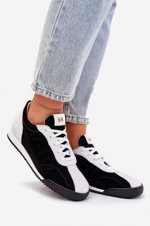 Kožené tenisky Dámske Laura Messi 2935 čierna Kožené tenisky Dámske Laura Messi 2935 čierna