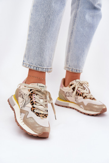 Dámske športové topánky "Sneakers" D.Franklin DFSH378006 zlatej farby