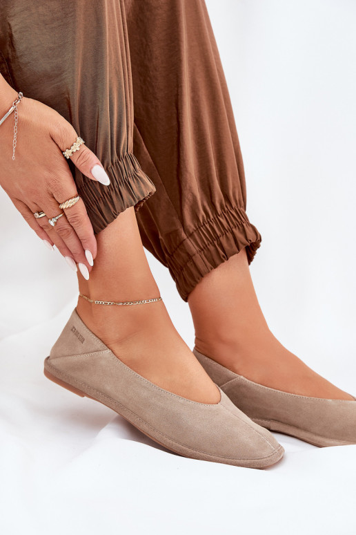 Semišové balerínky Dámske Big Star RR274082 béžová Semišové balerínky Dámske Big Star RR274082 béžová