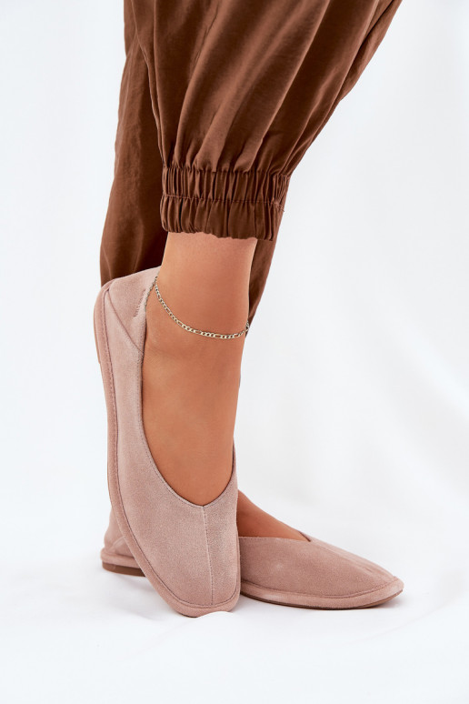 Semišové balerínky Dámske Big Star RR274081 Ružová