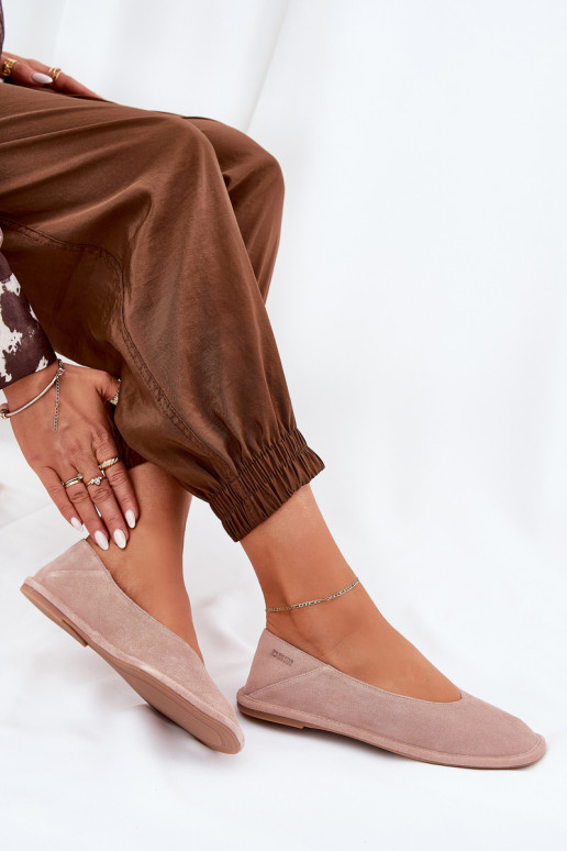 Semišové balerínky Dámske Big Star RR274081 Ružová