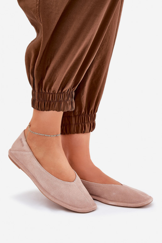 Semišové balerínky Dámske Big Star RR274081 Ružová