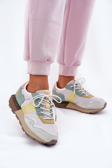 Mäkké sneakersy dámske Big Star RR274244 HI-POLY SYSTEM šedozlatej farby 2