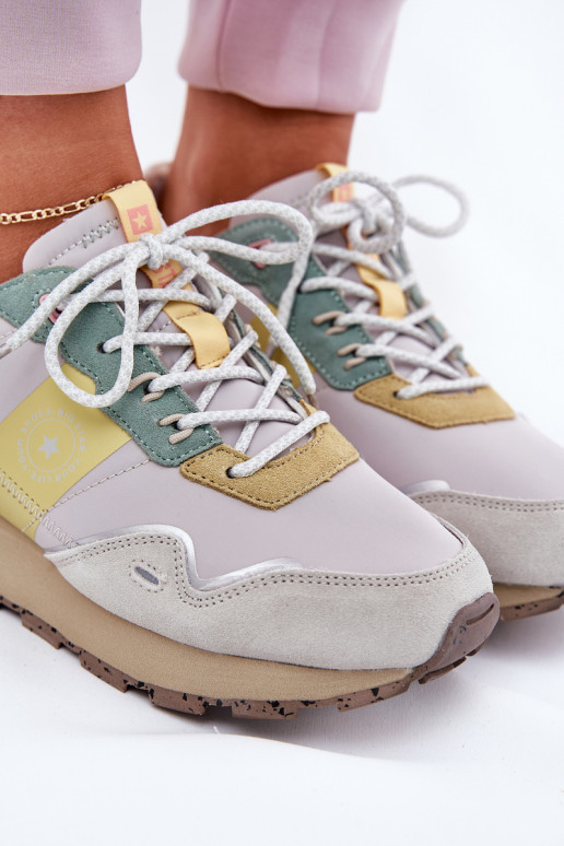 zo semišu Tenisky model obuvi Dámske Big Star RR274244 HI-POLY SYSTEM sivá-žltá zo semišu Tenisky model obuvi Dámske Big Star RR274244 HI-POLY SYSTEM sivá-žltá