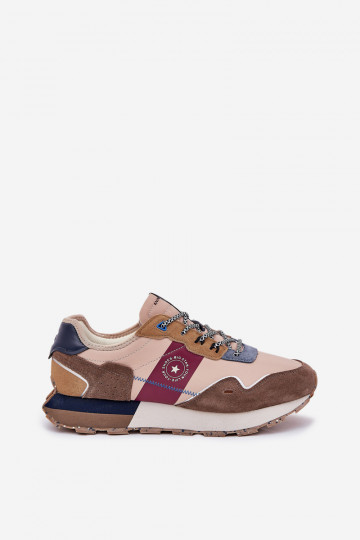 Mäkké sneakersy pánske s platformou Big Star RR174475 Hi-Poly System pieskovej farby 2