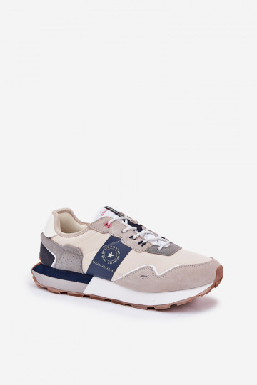 Mäkké sneakersy pánske s platformou Big Star RR174471 Hi-Poly System šedej farby
