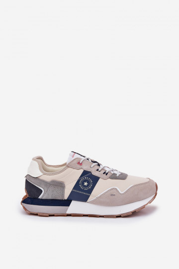 Mäkké sneakersy pánske s platformou Big Star RR174471 Hi-Poly System šedej farby 2