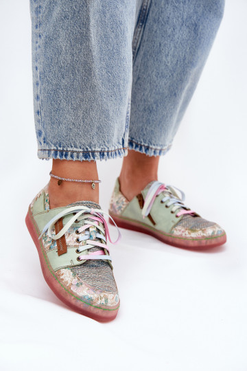 Kožené topánky Dámske Máciejka 06791-09 svetlo zelená 2