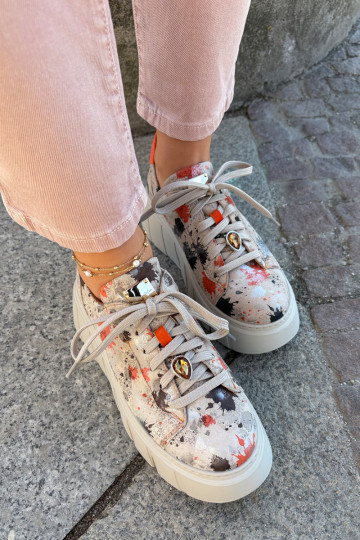 Kožené Tenisky model obuvi s platformou Máciejka 06891-18 béžová 2