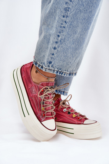 Bežná obuv s platformou GOE RR2N4104 červená