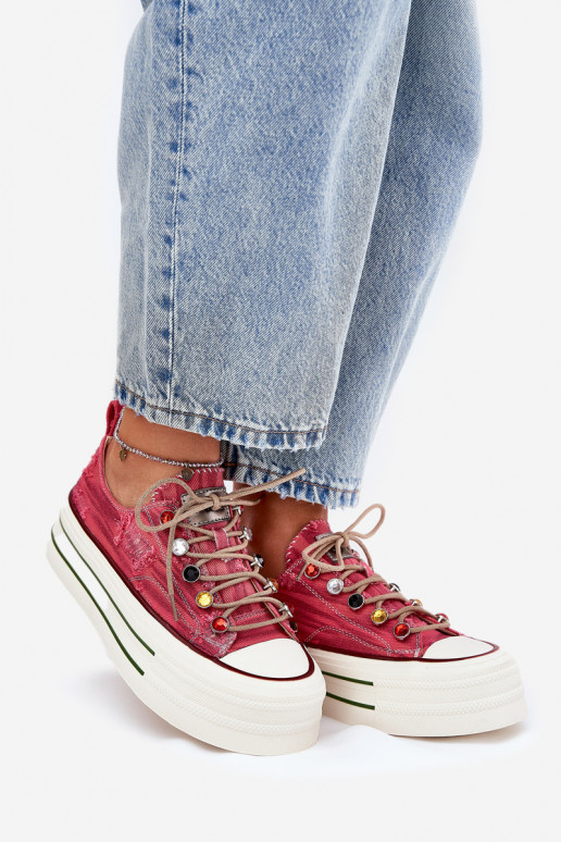 Bežná obuv s platformou GOE RR2N4104 červená Bežná obuv s platformou GOE RR2N4104 červená