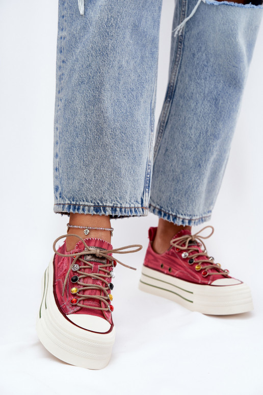 Bežná obuv s platformou GOE RR2N4104 červená Bežná obuv s platformou GOE RR2N4104 červená