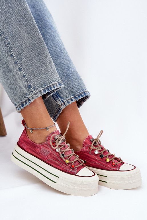 Bežná obuv s platformou GOE RR2N4104 červená Bežná obuv s platformou GOE RR2N4104 červená