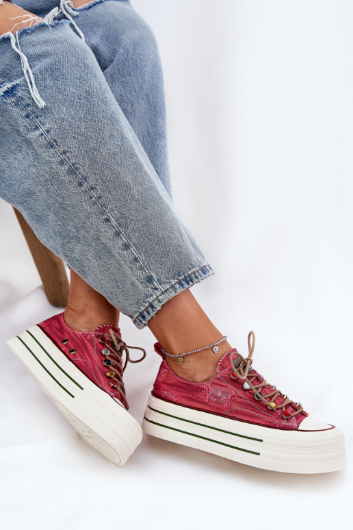 Bežná obuv s platformou GOE RR2N4104 červená Bežná obuv s platformou GOE RR2N4104 červená