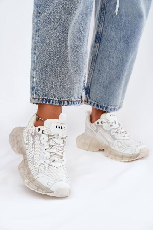 Kožené Tenisky model obuvi Dámske GOE RR2N4083 béžová Kožené Tenisky model obuvi Dámske GOE RR2N4083 béžová