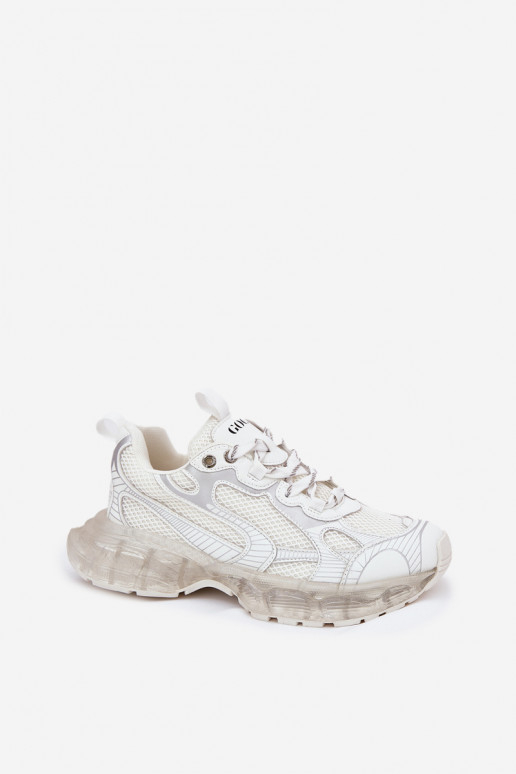 Kožené Tenisky model obuvi Dámske GOE RR2N4083 béžová Kožené Tenisky model obuvi Dámske GOE RR2N4083 béžová