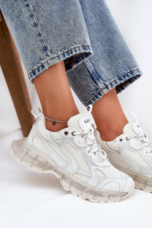 Kožené Tenisky model obuvi Dámske GOE RR2N4083 béžová Kožené Tenisky model obuvi Dámske GOE RR2N4083 béžová