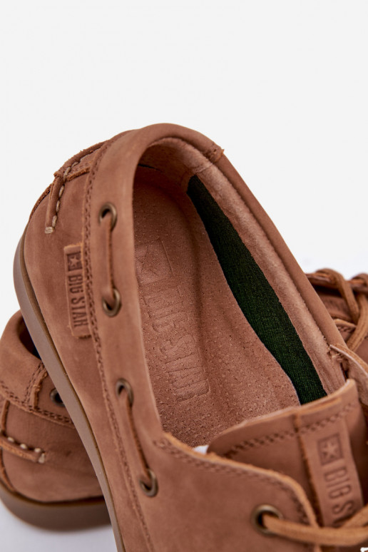 Kožené Mokasíny pánske Big Star RR174162 Hnedá farba