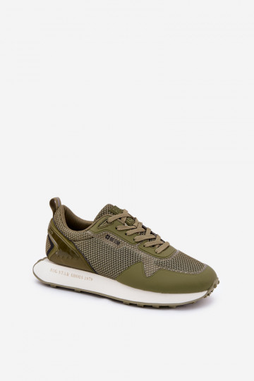 Tenisky model obuvi pánske s platformou Big Star RR174360 Hi-Poly System khaki farby