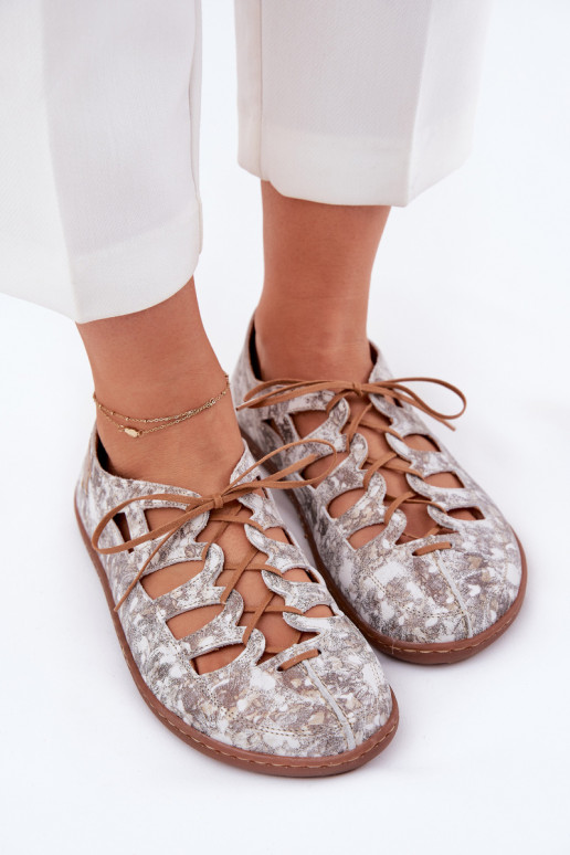 Balerínky S výrezmi Máciejka 06835-25/00-1 zlatej farby Balerínky S výrezmi Máciejka 06835-25/00-1 zlatej farby