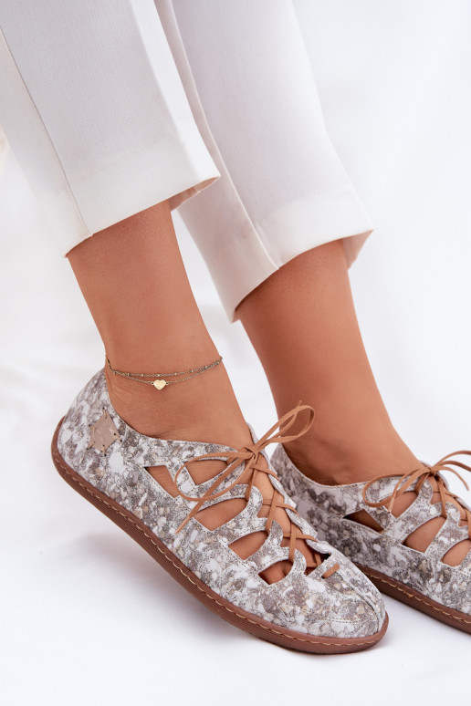 Balerínky S výrezmi Máciejka 06835-25/00-1 zlatej farby Balerínky S výrezmi Máciejka 06835-25/00-1 zlatej farby