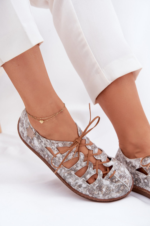 Balerínky S výrezmi Máciejka 06835-25/00-1 zlatej farby Balerínky S výrezmi Máciejka 06835-25/00-1 zlatej farby