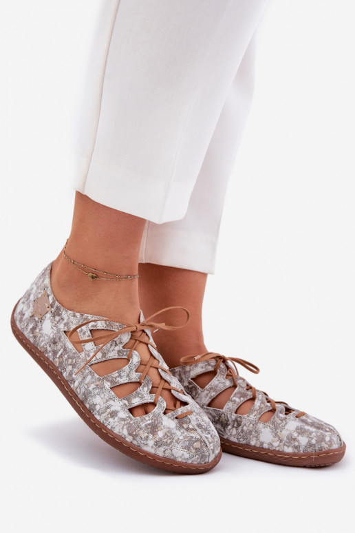 Balerínky S výrezmi Máciejka 06835-25/00-1 zlatej farby Balerínky S výrezmi Máciejka 06835-25/00-1 zlatej farby