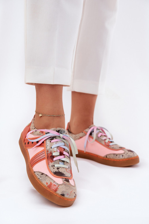 Kožené Tenisky model obuvi Dámske Máciejka 06840-18 oranžová