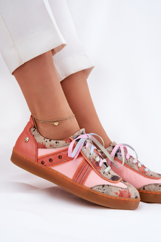 Kožené Tenisky model obuvi Dámske Máciejka 06840-18 oranžová