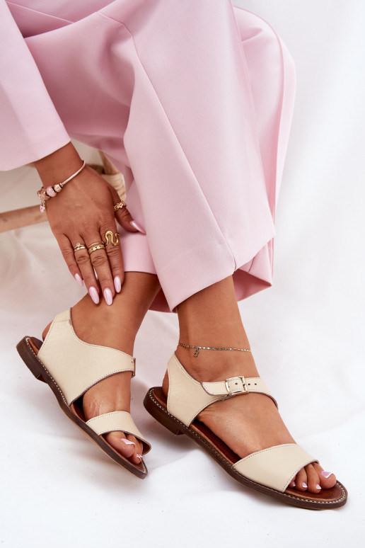 Kožené Sandále pre ženy Zazoo 3014 béžová Kožené Sandále pre ženy Zazoo 3014 béžová