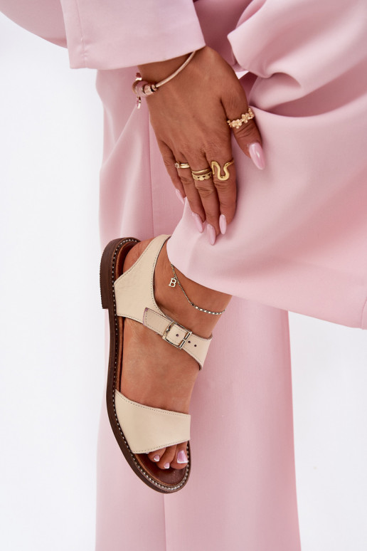 Kožené Sandále pre ženy Zazoo 3014 béžová Kožené Sandále pre ženy Zazoo 3014 béžová