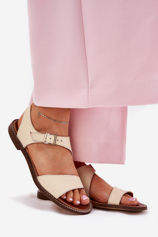 Kožené Sandále pre ženy Zazoo 3014 béžová Kožené Sandále pre ženy Zazoo 3014 béžová